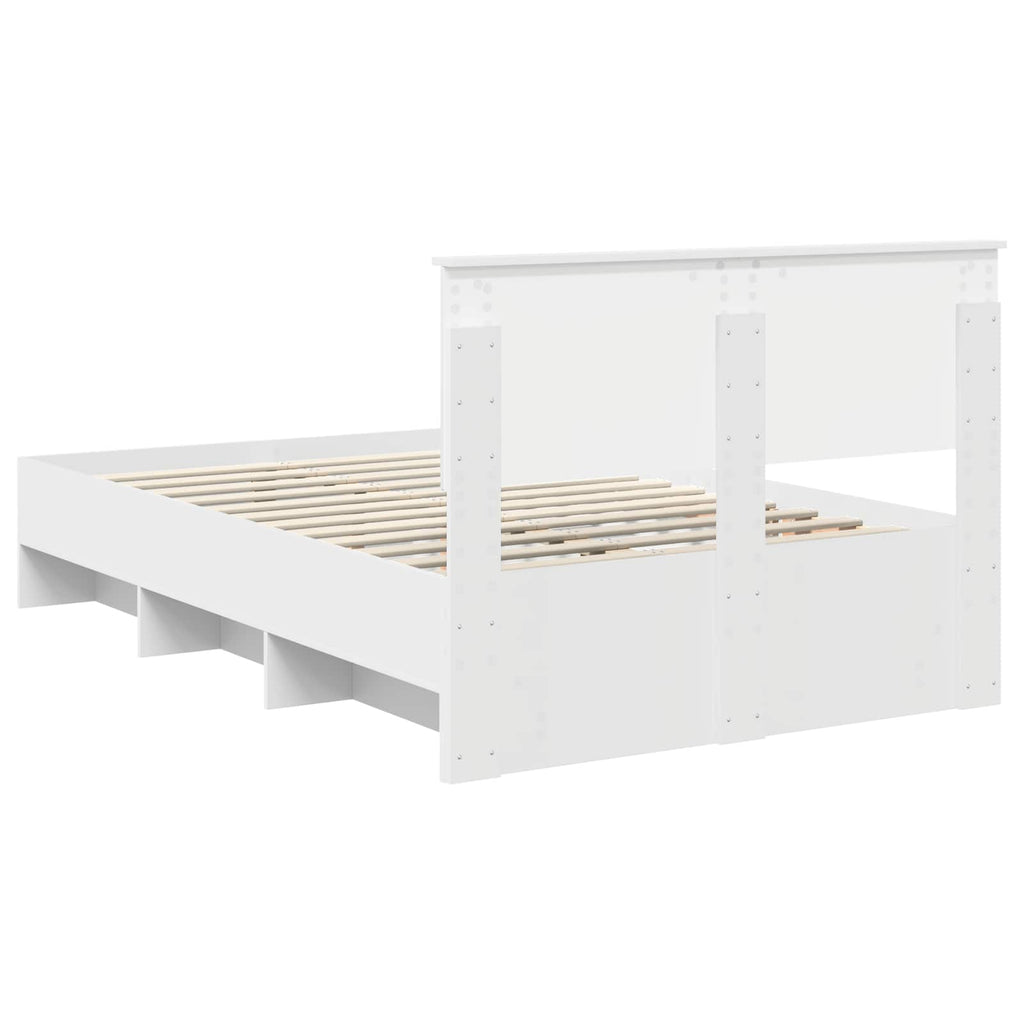 vidaXL Ramka łóżka Biały 137 x 203 cm Materiał drewnopochodny