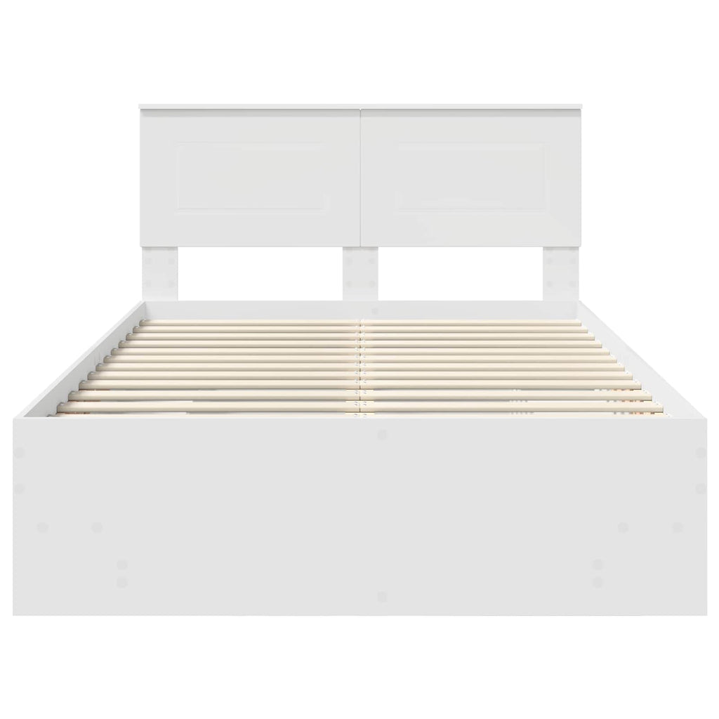 vidaXL Ramka łóżka Biały 137 x 203 cm Materiał drewnopochodny