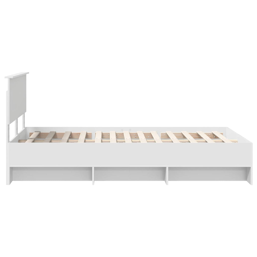 vidaXL Ramka łóżka Biały 137 x 203 cm Materiał drewnopochodny