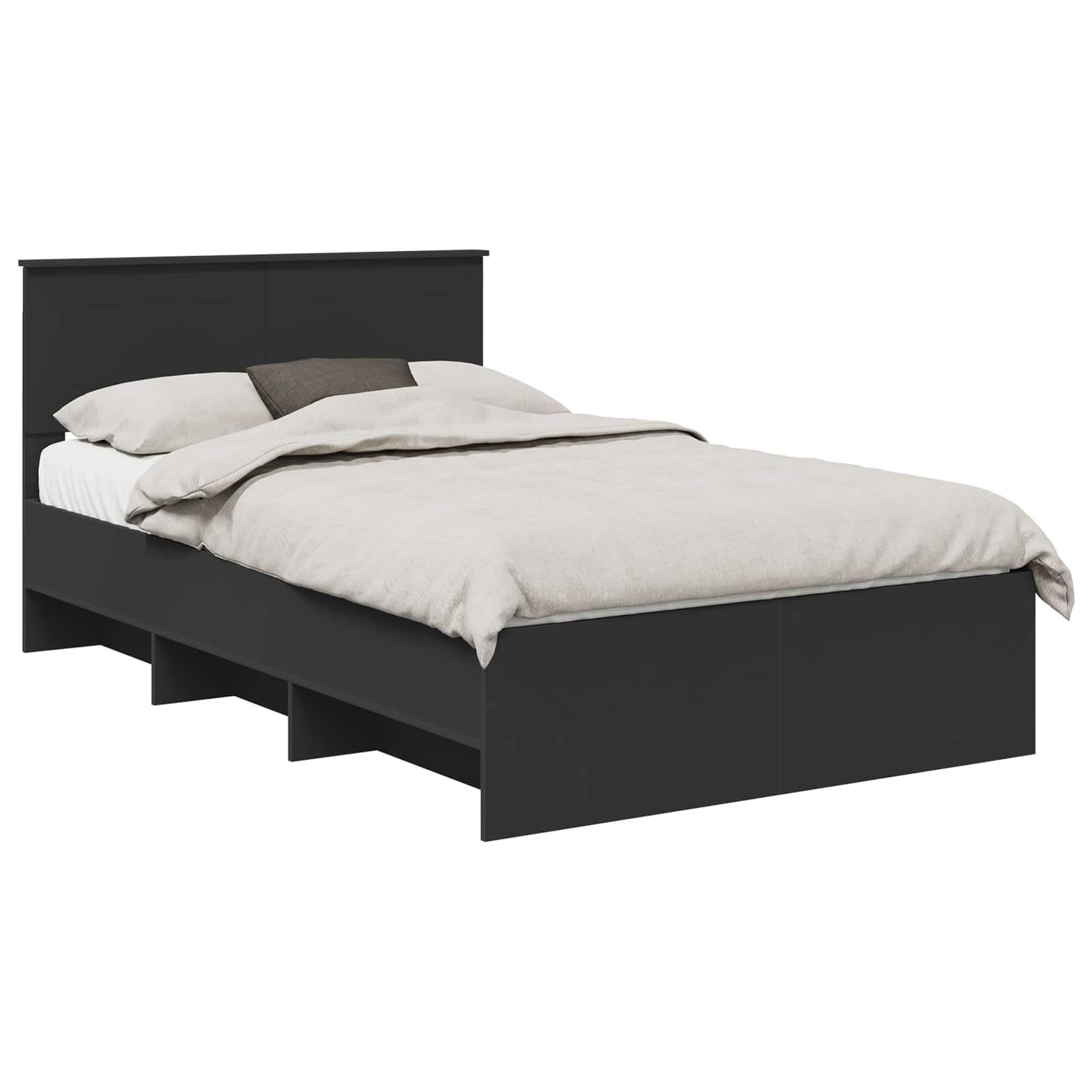 vidaXL Ramka łóżka Czarny 137 x 203 cm Materiał drewnopochodny