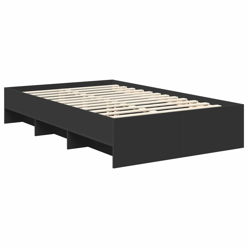 vidaXL Ramka łóżka Czarny 137 x 203 cm Materiał drewnopochodny