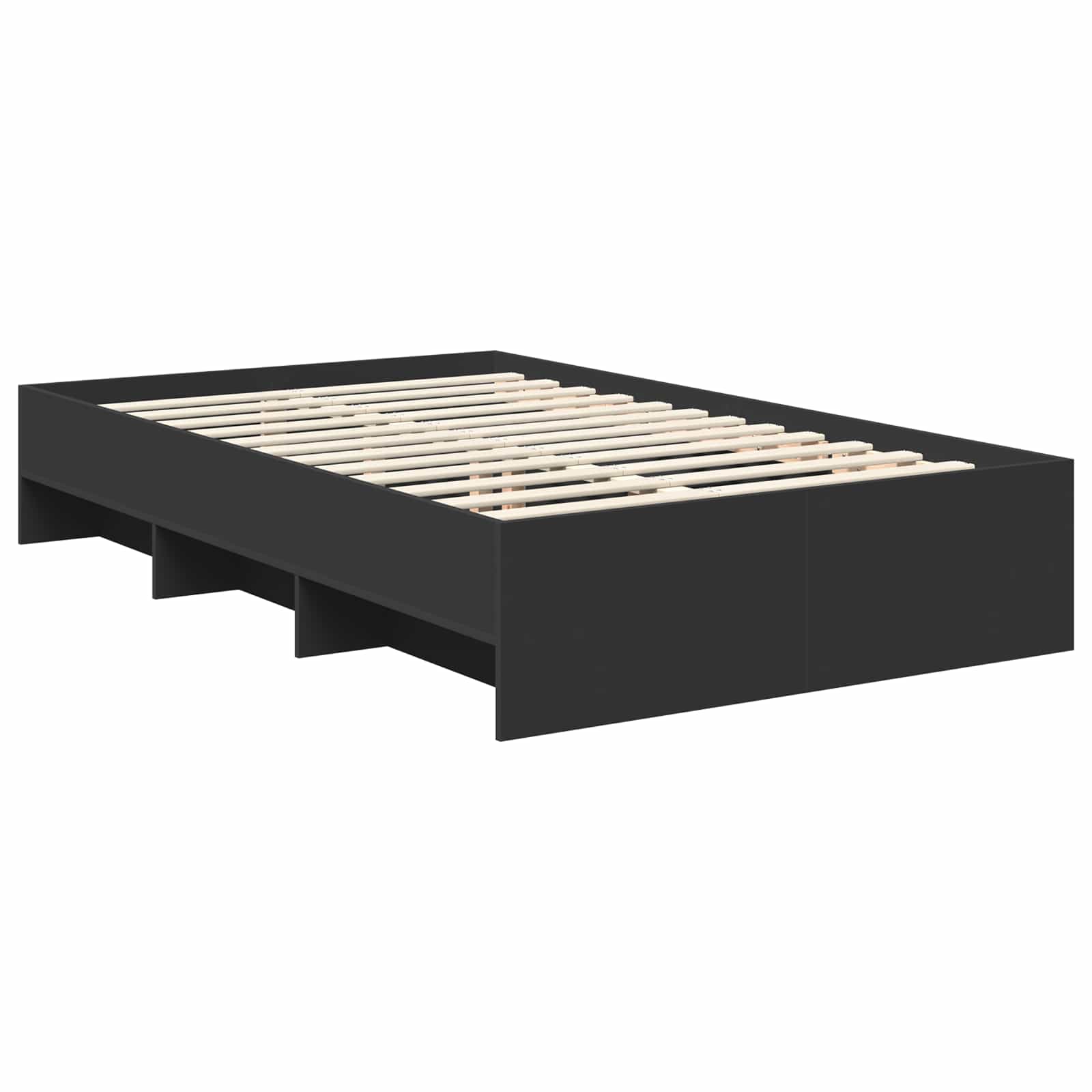 vidaXL Ramka łóżka Czarny 137 x 203 cm Materiał drewnopochodny