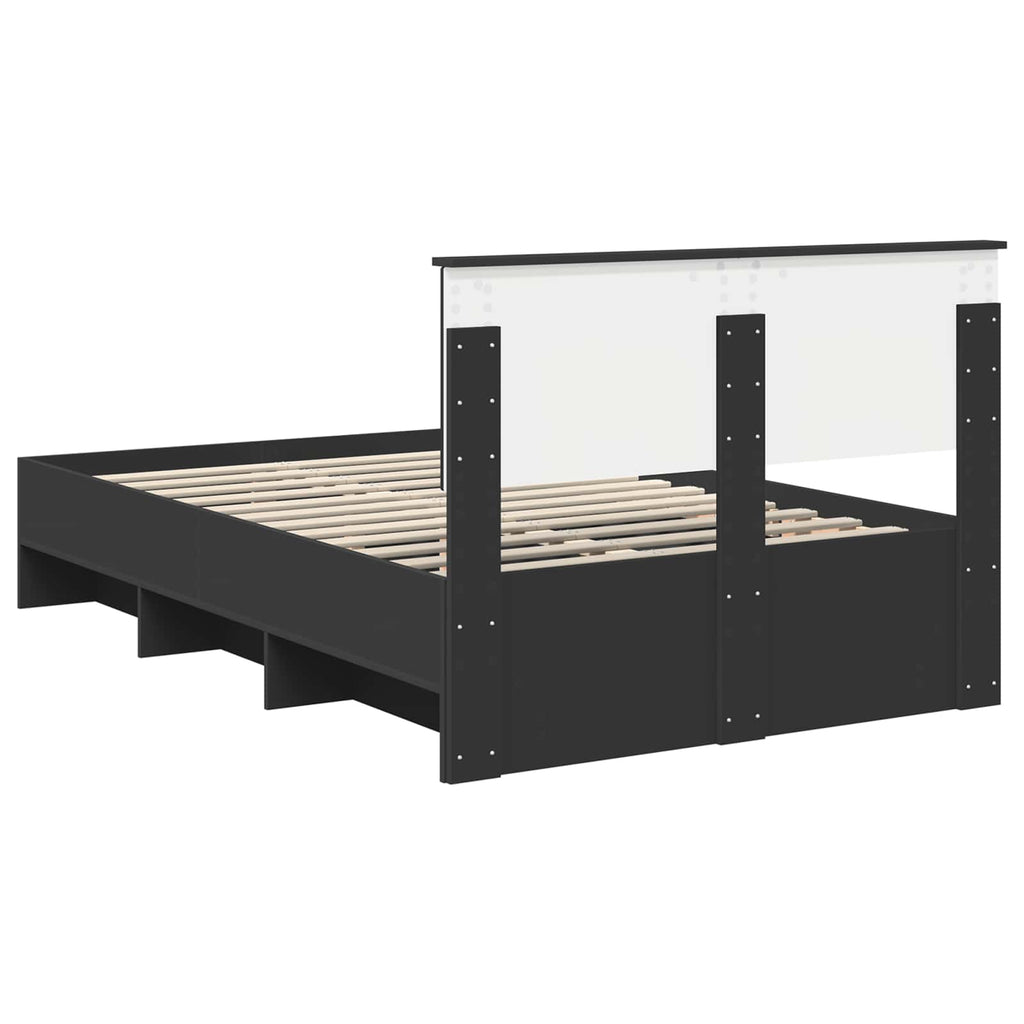 vidaXL Ramka łóżka Czarny 137 x 203 cm Materiał drewnopochodny