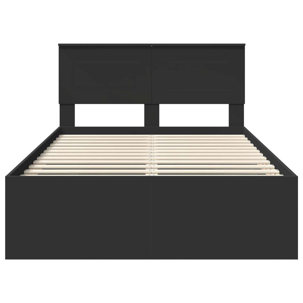 vidaXL Ramka łóżka Czarny 137 x 203 cm Materiał drewnopochodny