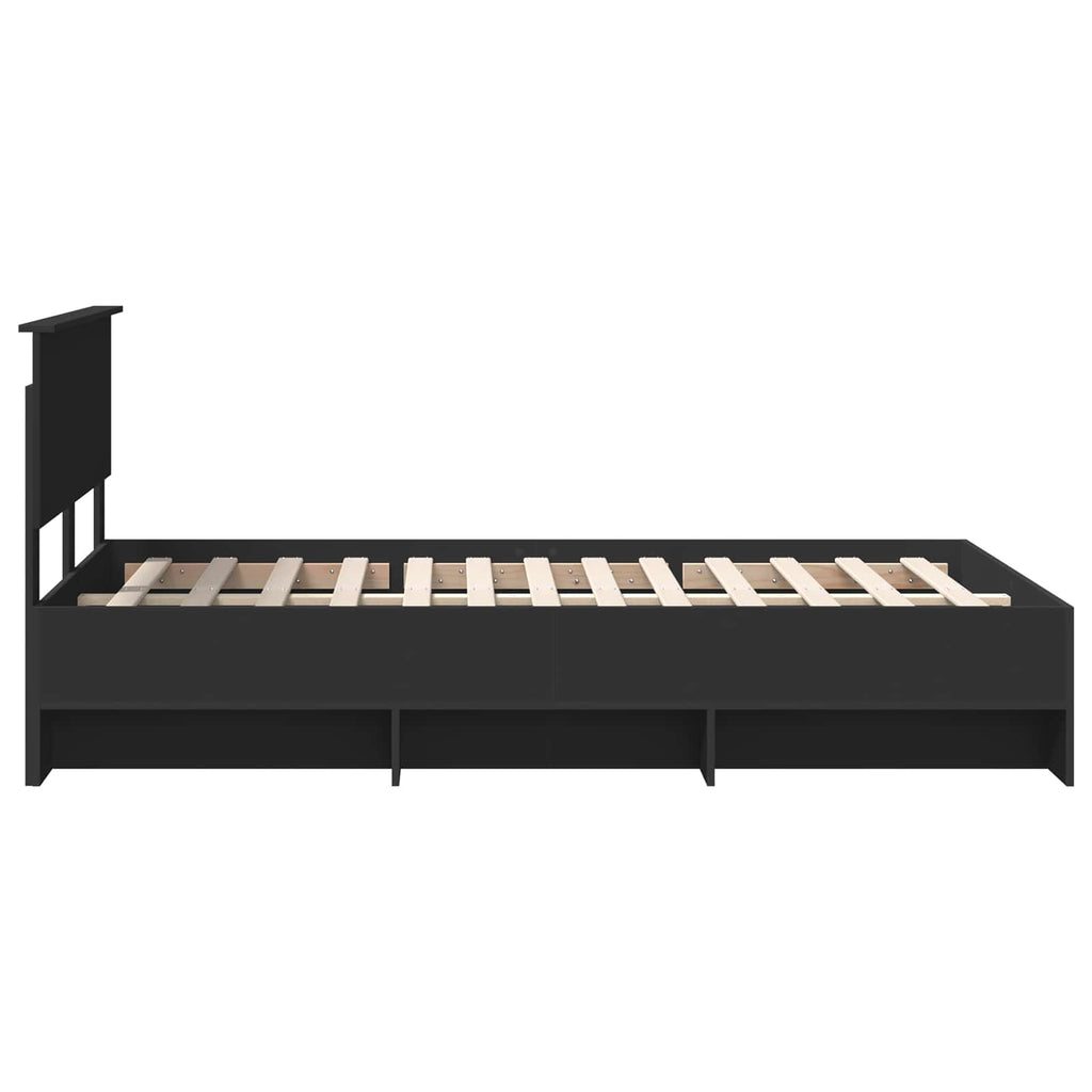 vidaXL Ramka łóżka Czarny 137 x 203 cm Materiał drewnopochodny