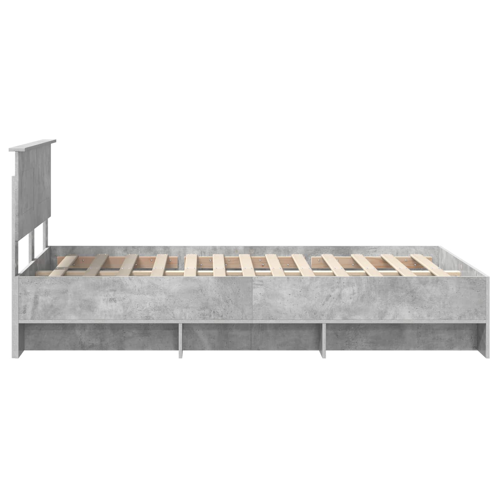 vidaXL Ramka łóżka Betonowy szary 137 x 203 cm Materiał drewnopochodny