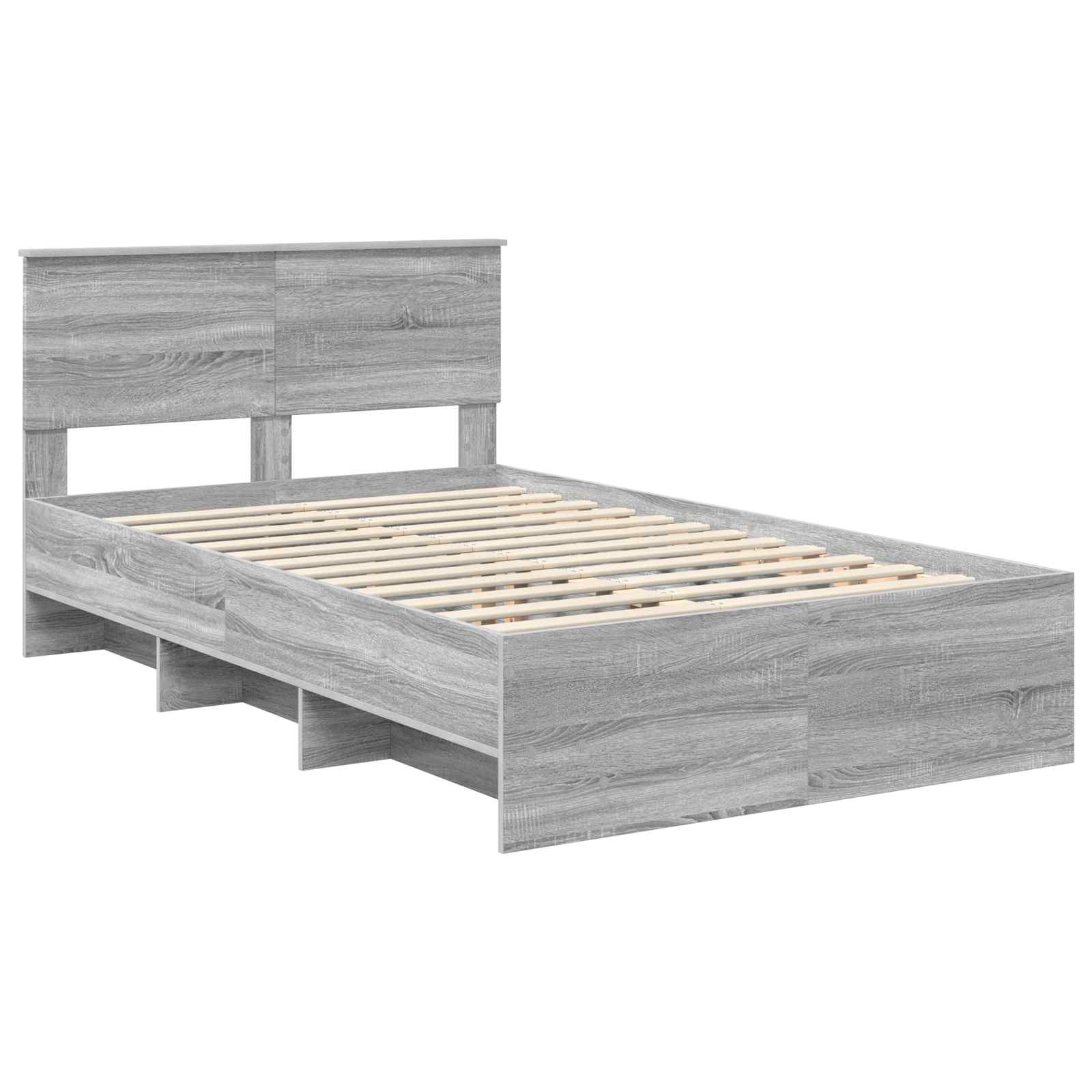 vidaXL Ramka łóżka Szary Sonoma 137 x 203 cm Materiał drewnopochodny