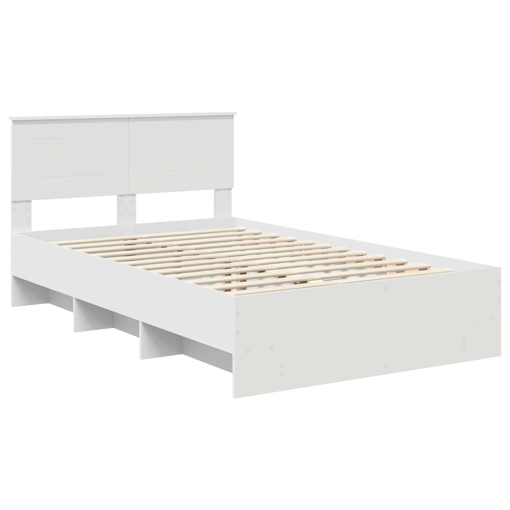 vidaXL Ramka łóżka Biały 120 x 123 cm Materiał drewnopochodny