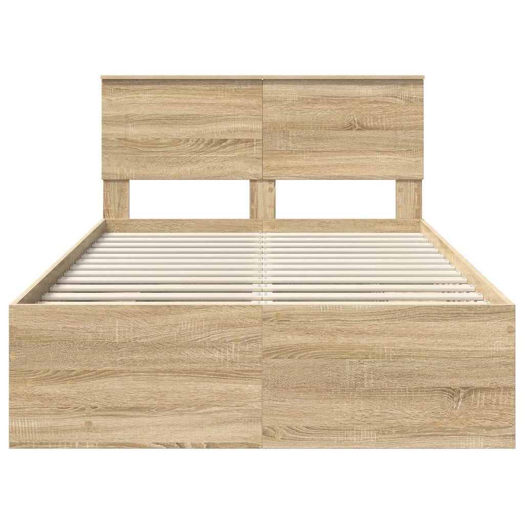 vidaXL Ramka łóżka Dąb Sonoma 120 x 123 cm Materiał drewnopochodny