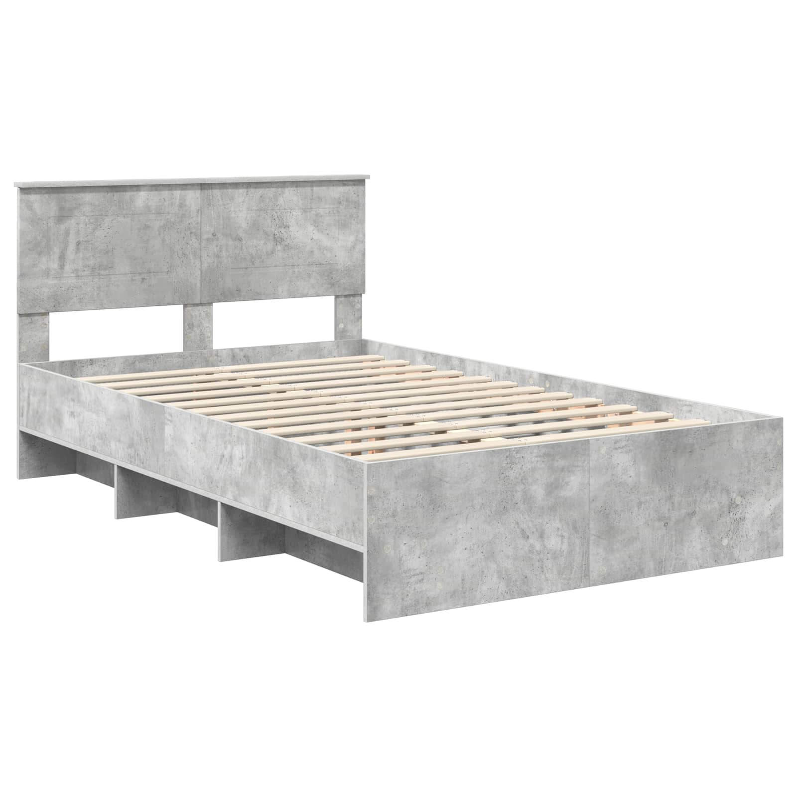 vidaXL Ramka łóżka Betonowy szary 120 x 123 cm Materiał drewnopochodny