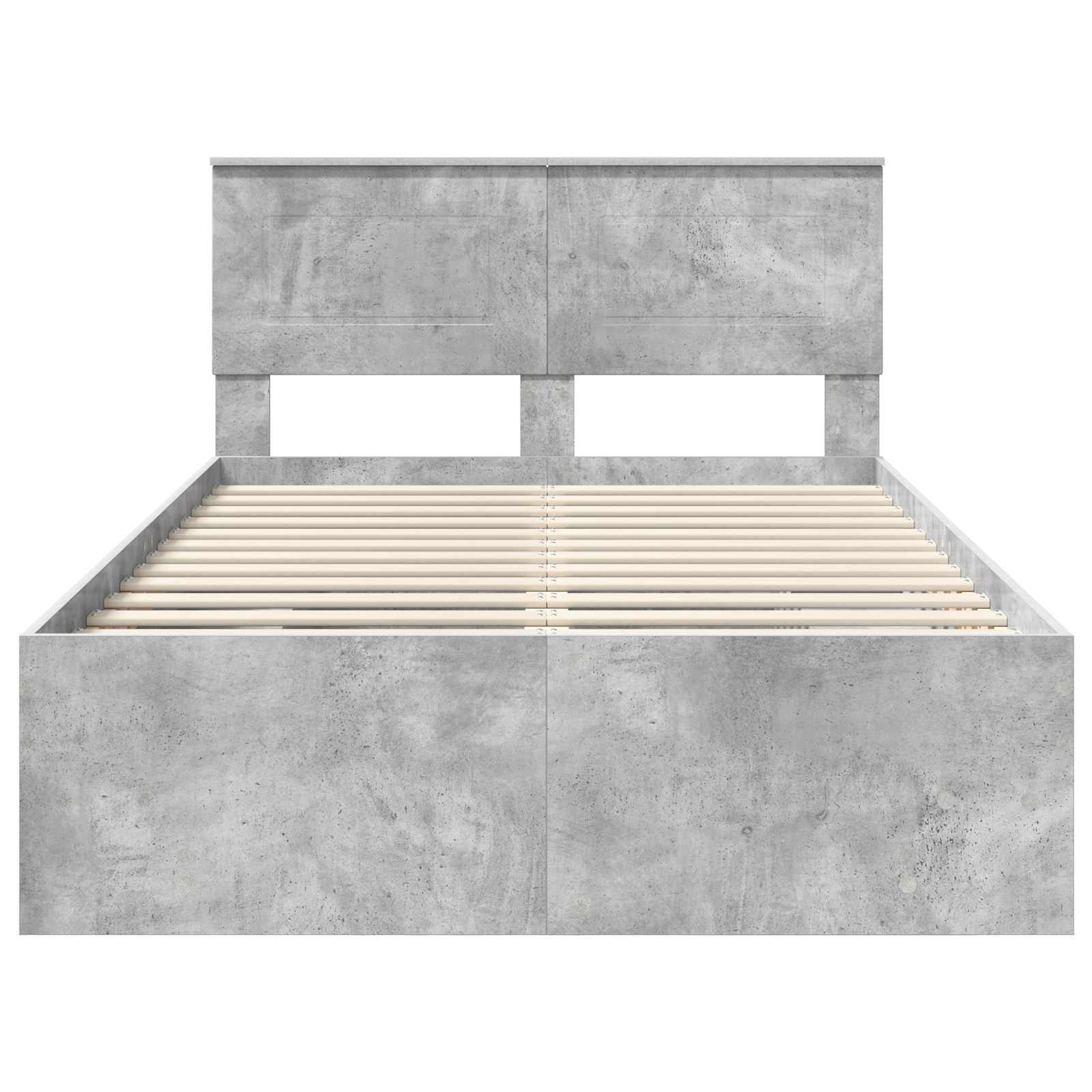 vidaXL Ramka łóżka Betonowy szary 120 x 123 cm Materiał drewnopochodny