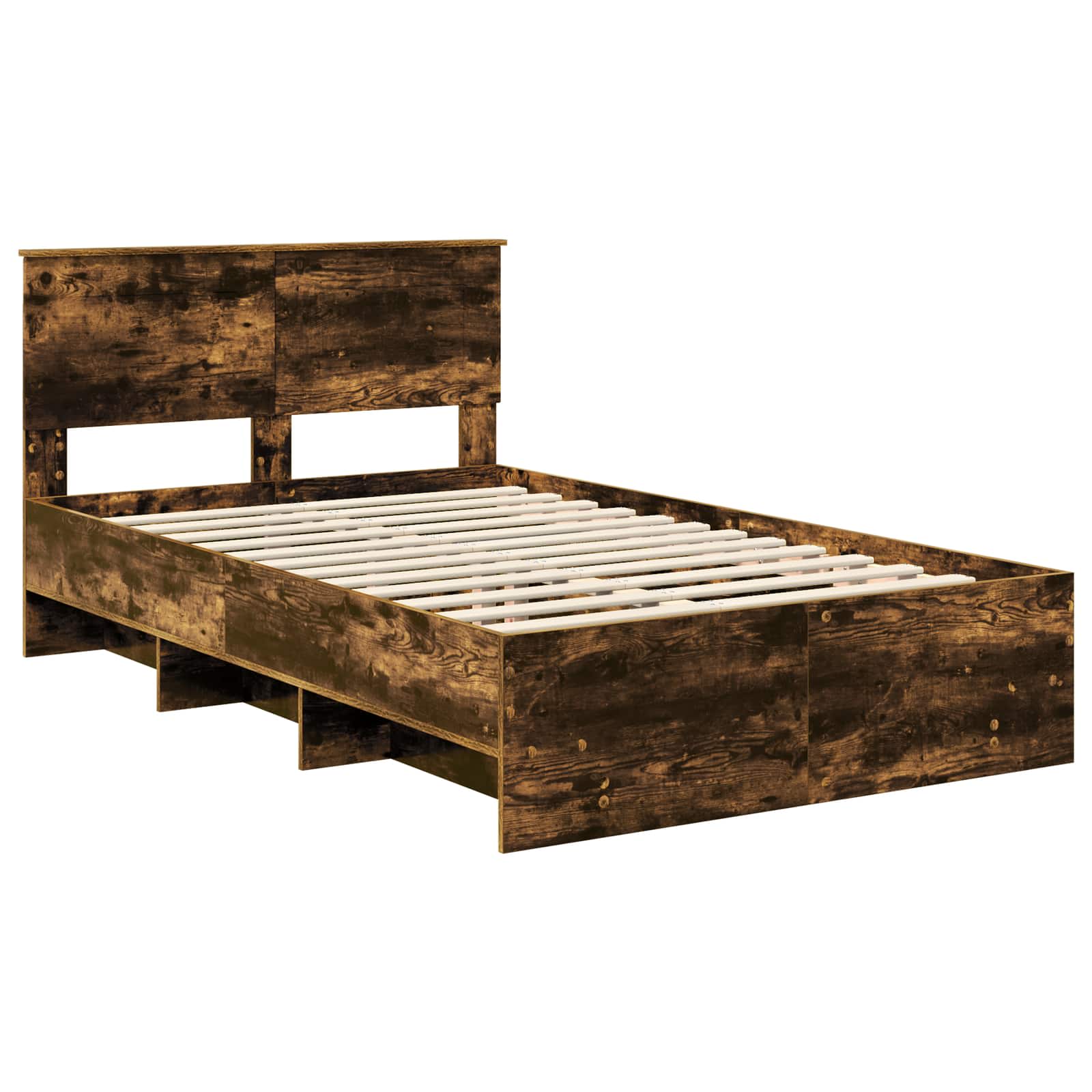 vidaXL Ramka łóżka Dąb wędzony 120 x 123 cm Materiał drewnopochodny
