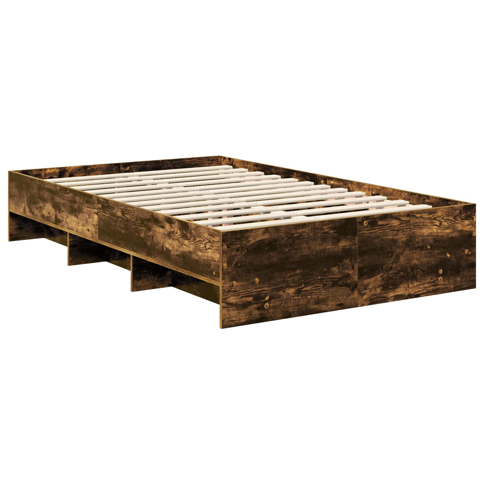vidaXL Ramka łóżka Dąb wędzony 120 x 123 cm Materiał drewnopochodny