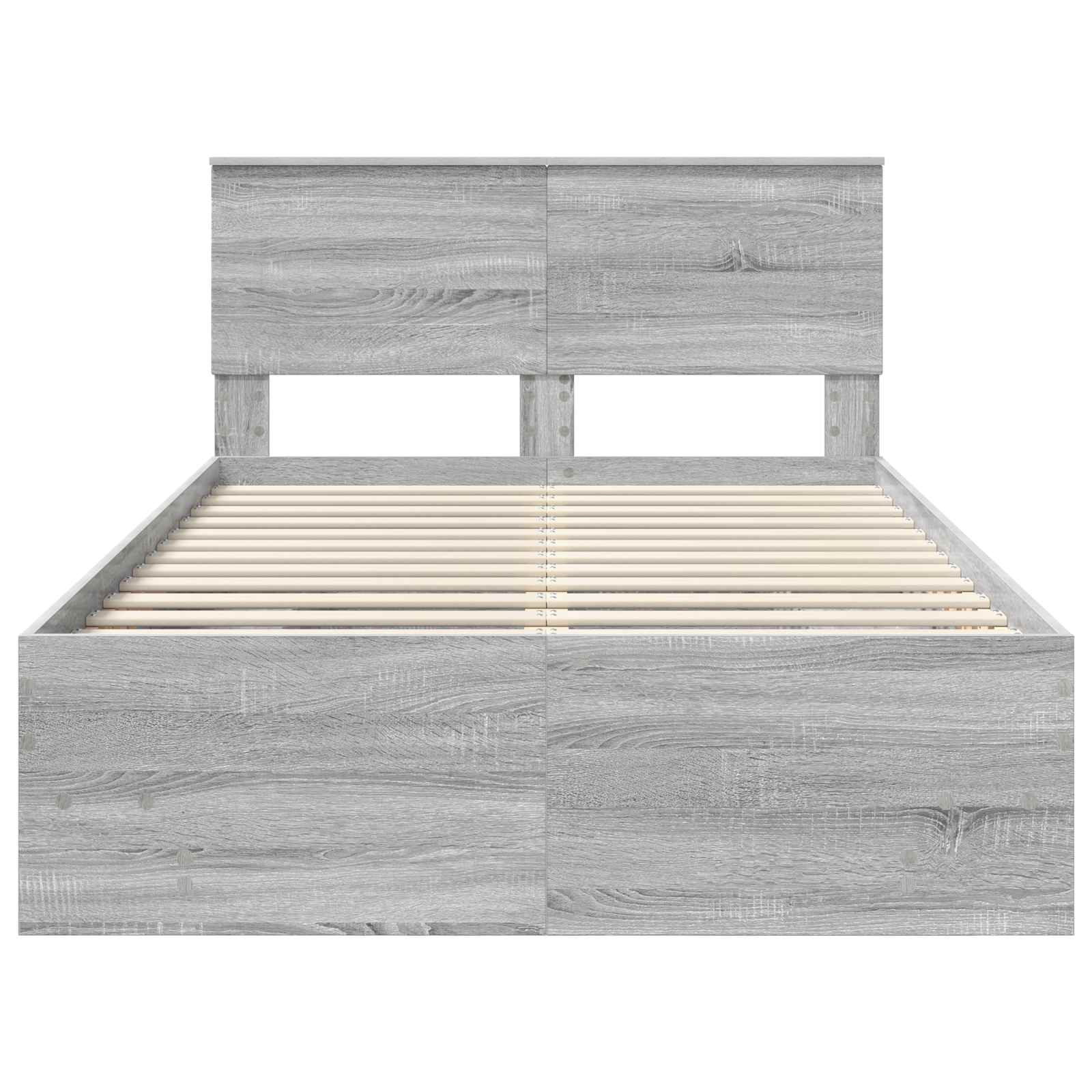 vidaXL Ramka łóżka Szary Sonoma 120 x 123 cm Materiał drewnopochodny