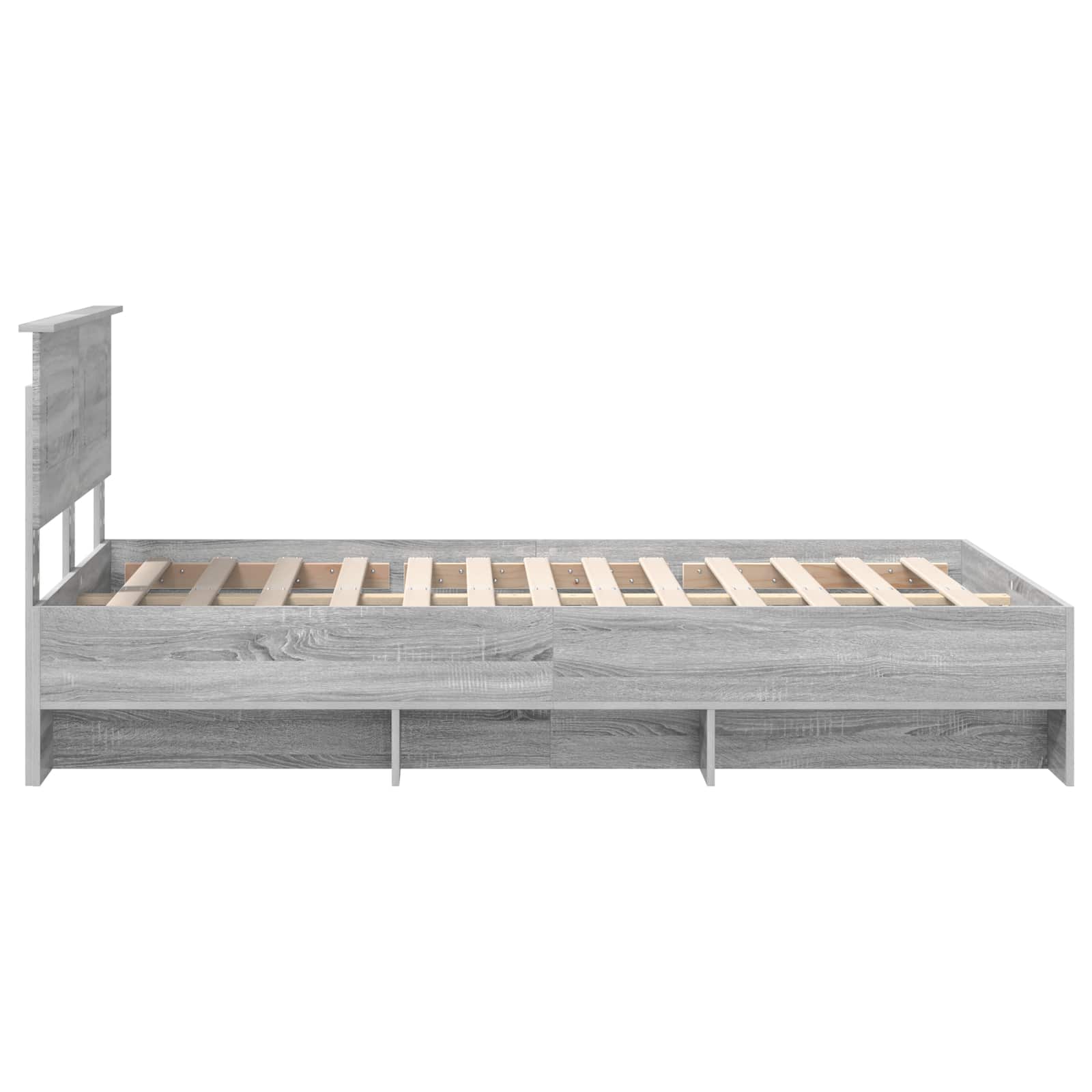 vidaXL Ramka łóżka Szary Sonoma 120 x 123 cm Materiał drewnopochodny