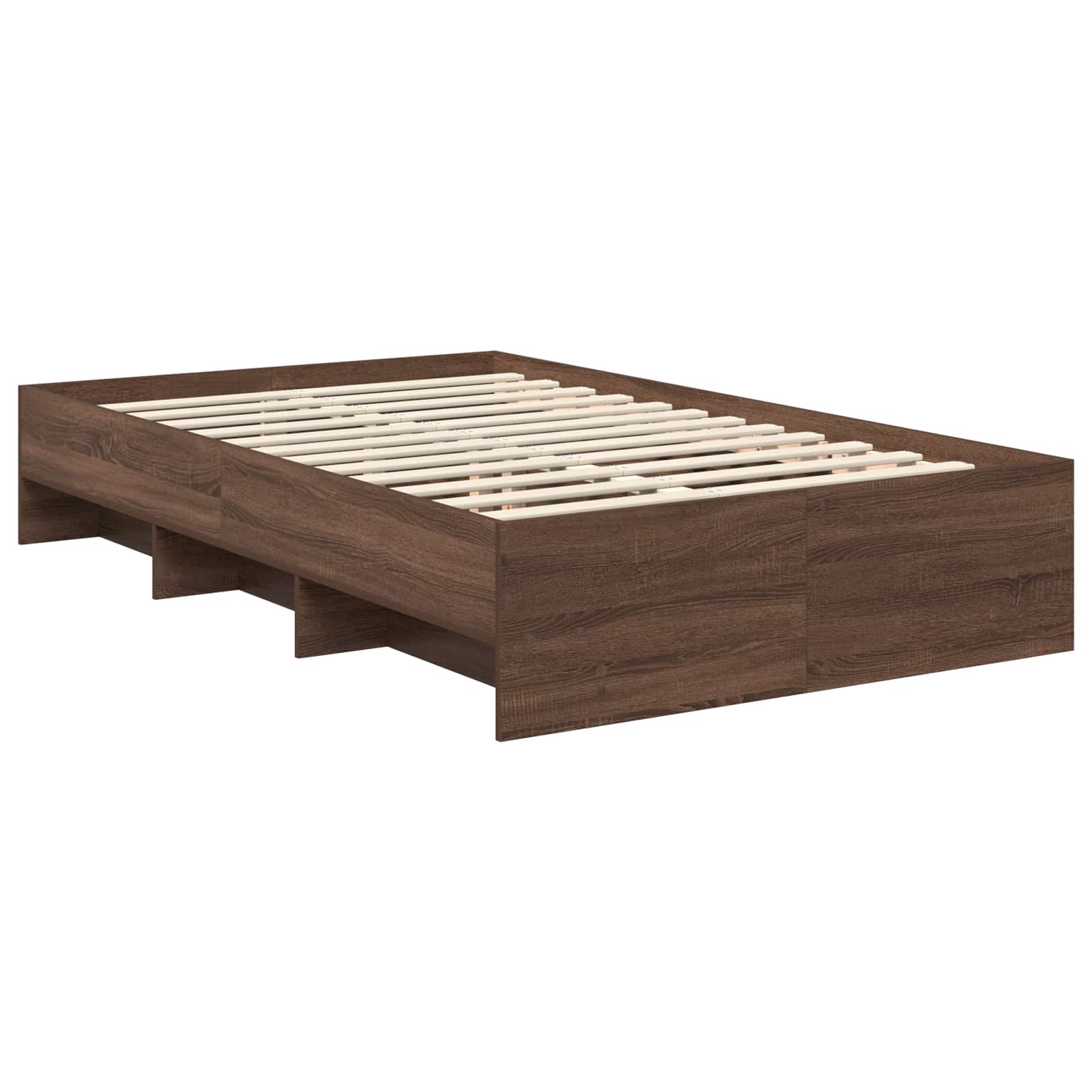 vidaXL Ramka łóżka Brązowy dąb 120 x 123 cm Materiał drewnopochodny