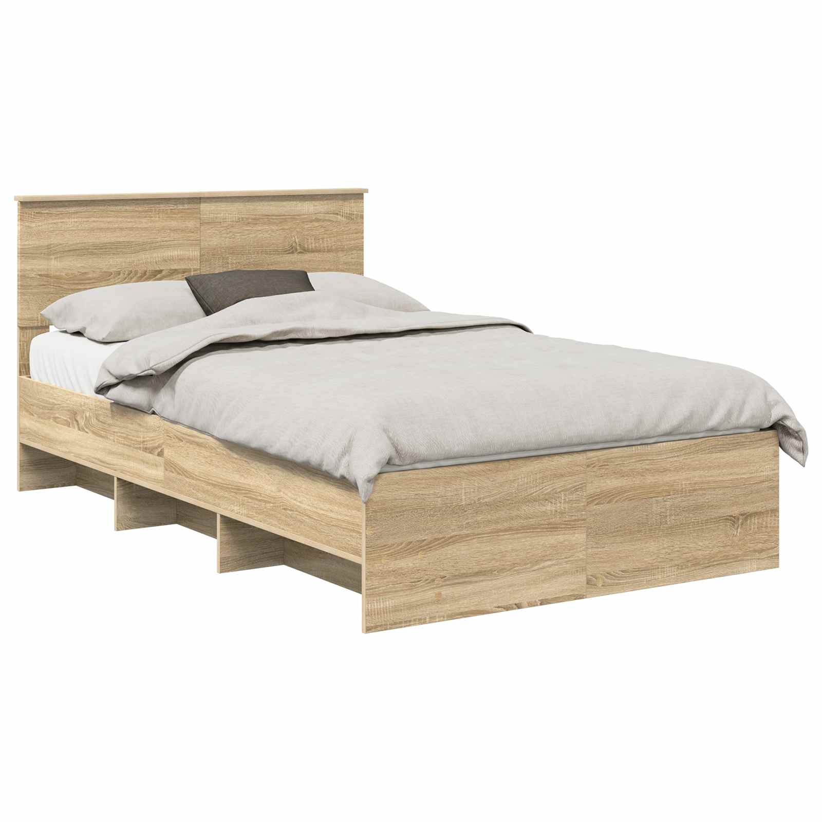 vidaXL Ramka łóżka Dąb Sonoma 120 x 123 cm Materiał drewnopochodny