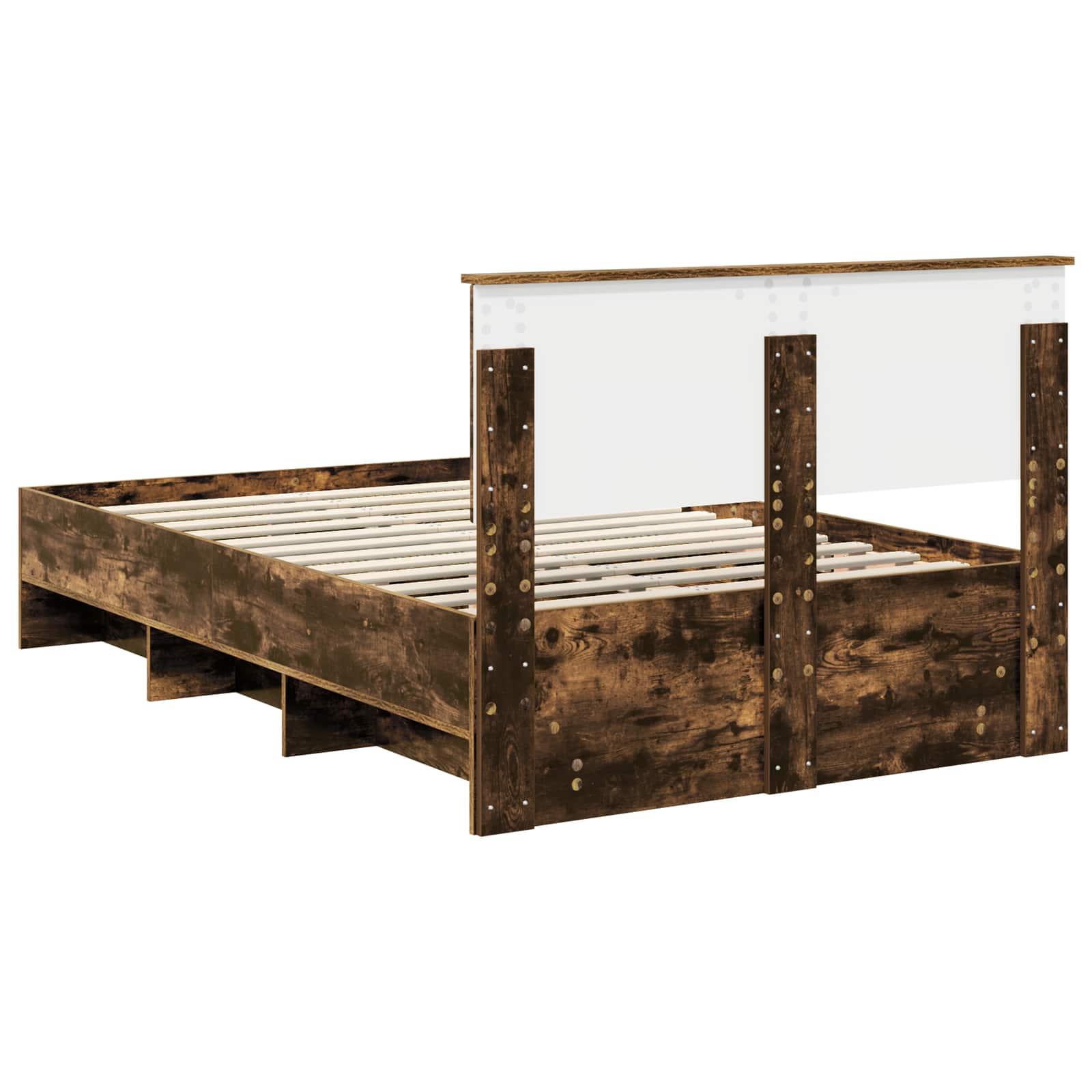 vidaXL Ramka łóżka Dąb wędzony 120 x 123 cm Materiał drewnopochodny