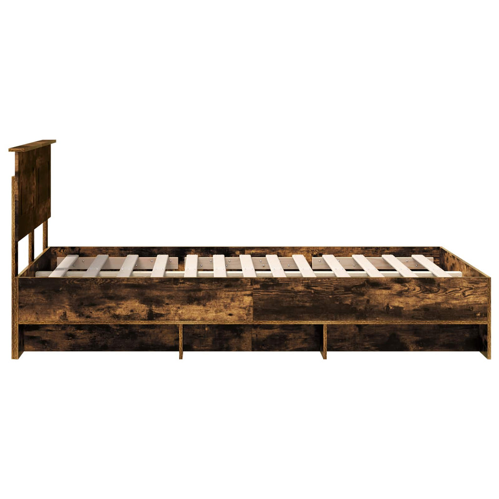 vidaXL Ramka łóżka Dąb wędzony 120 x 123 cm Materiał drewnopochodny