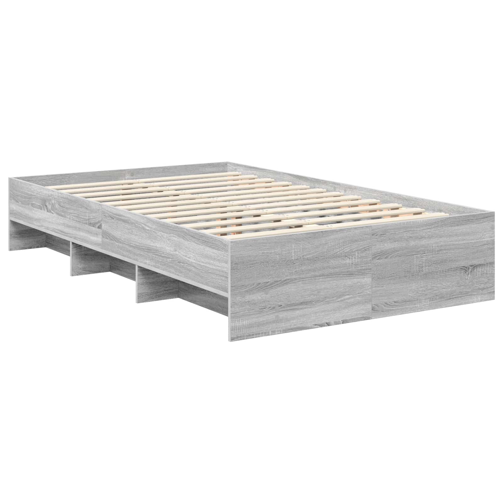 vidaXL Ramka łóżka Szary Sonoma 120 x 123 cm Materiał drewnopochodny