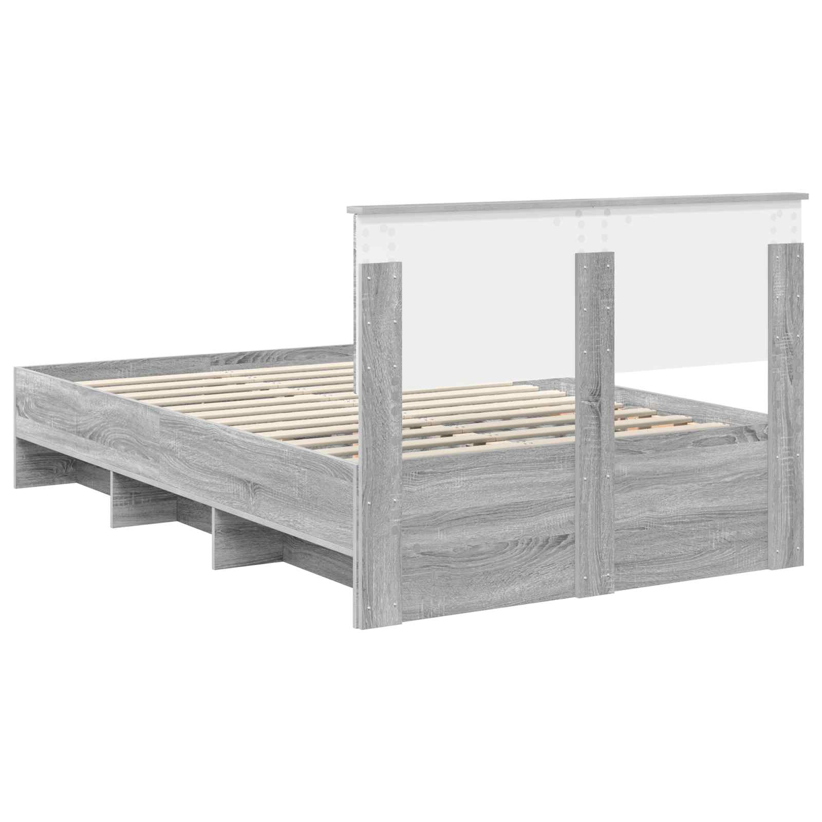 vidaXL Ramka łóżka Szary Sonoma 120 x 123 cm Materiał drewnopochodny