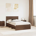 vidaXL Ramka łóżka Brązowy dąb 120 x 123 cm Materiał drewnopochodny