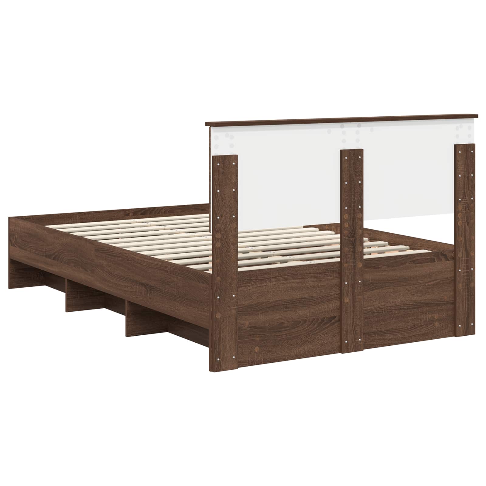 vidaXL Ramka łóżka Brązowy dąb 120 x 123 cm Materiał drewnopochodny