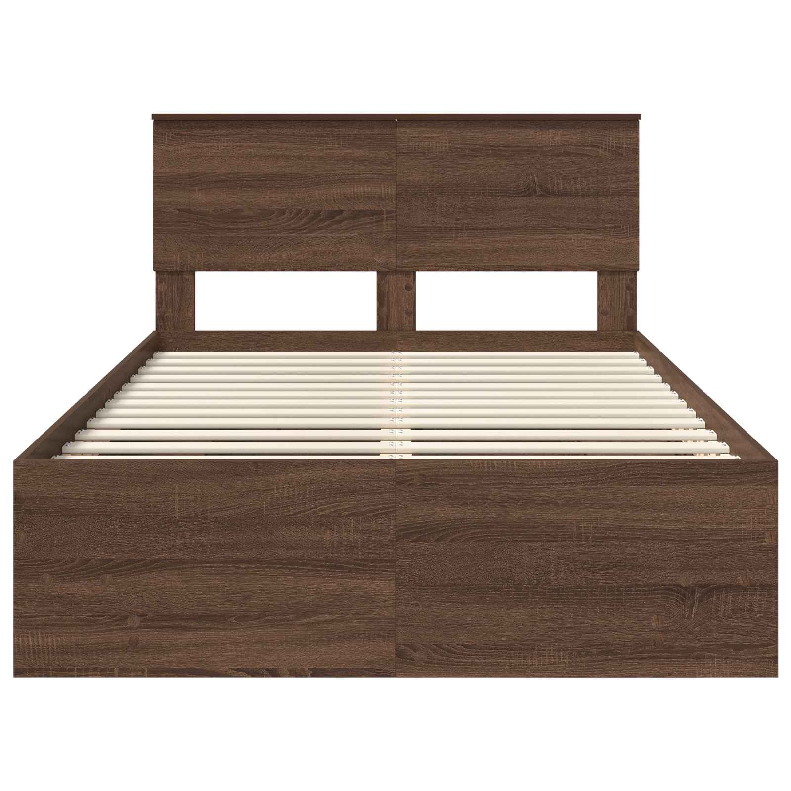 vidaXL Ramka łóżka Brązowy dąb 120 x 123 cm Materiał drewnopochodny