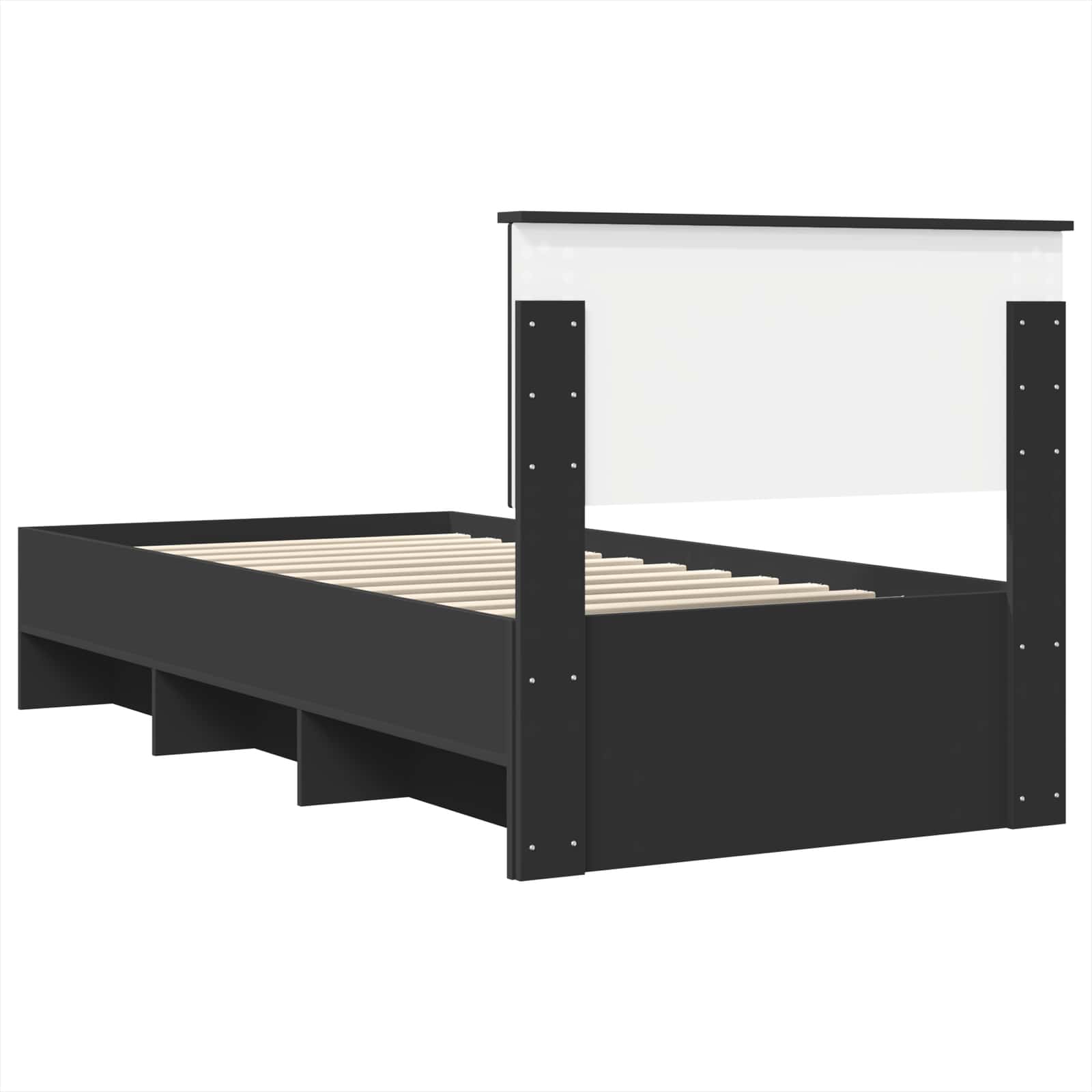 vidaXL Ramka łóżka Czarny 120 x 123 cm Materiał drewnopochodny
