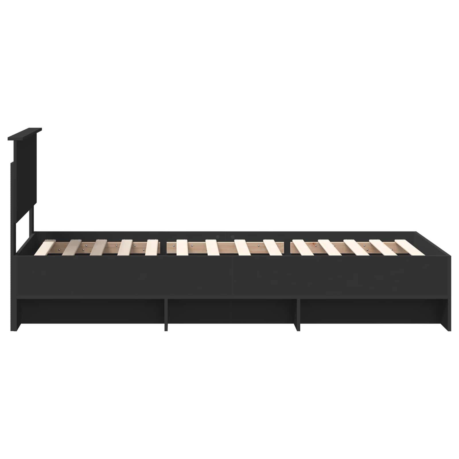 vidaXL Ramka łóżka Czarny 120 x 123 cm Materiał drewnopochodny