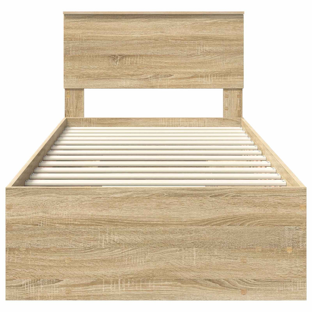 vidaXL Ramka łóżka Dąb Sonoma 120 x 123 cm Materiał drewnopochodny