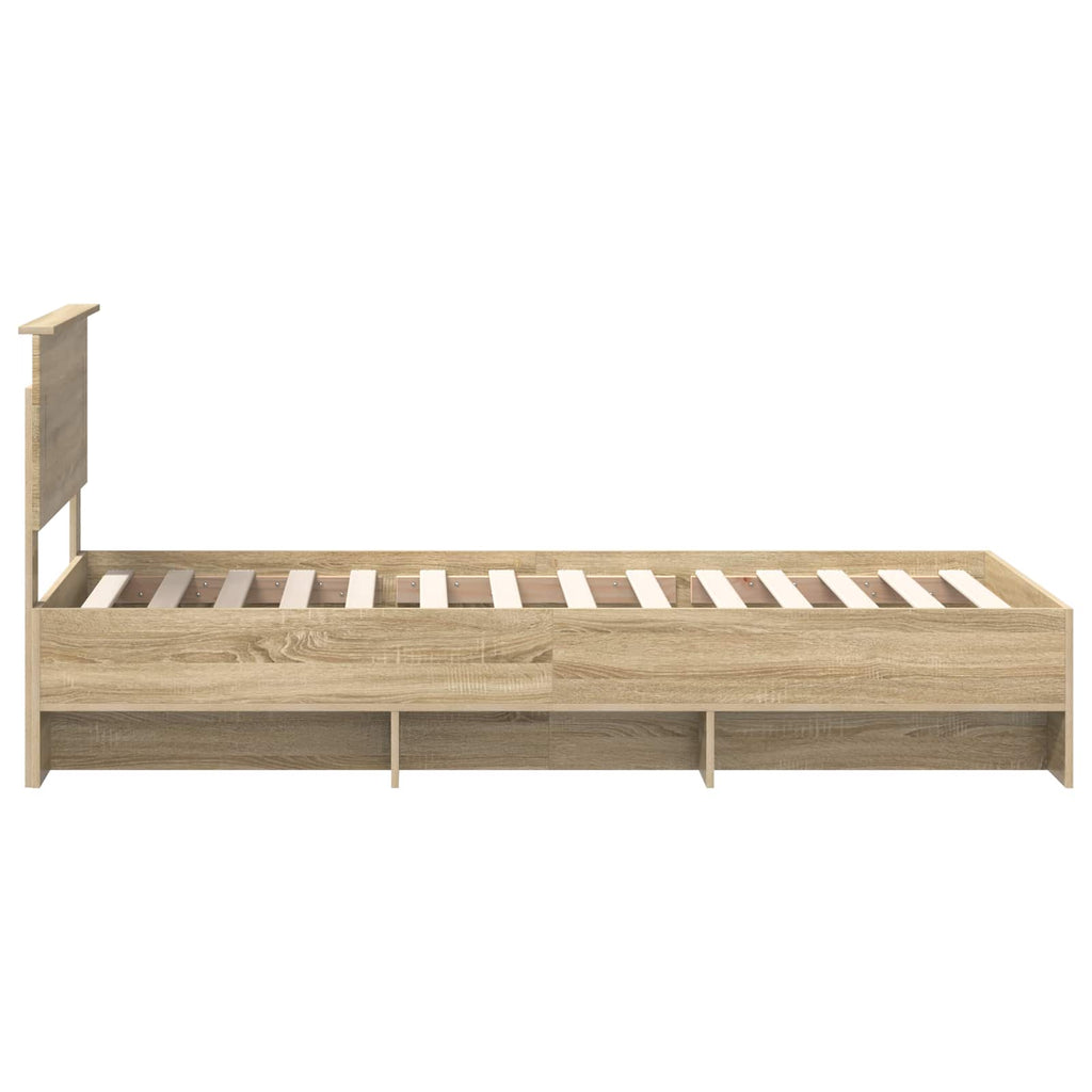 vidaXL Ramka łóżka Dąb Sonoma 120 x 123 cm Materiał drewnopochodny