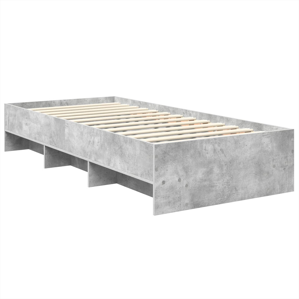 vidaXL Ramka łóżka Betonowy szary 120 x 123 cm Materiał drewnopochodny