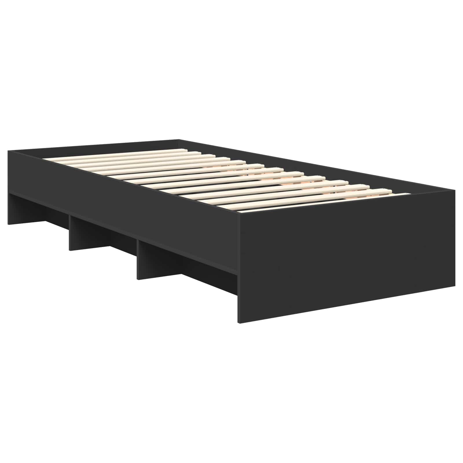 vidaXL Ramka łóżka Czarny 90 x 200 cm Materiał drewnopochodny