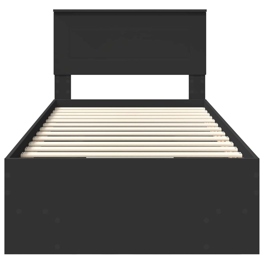 vidaXL Ramka łóżka Czarny 90 x 200 cm Materiał drewnopochodny