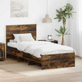 vidaXL Ramka łóżka Dąb wędzony 90 x 200 cm Materiał drewnopochodny