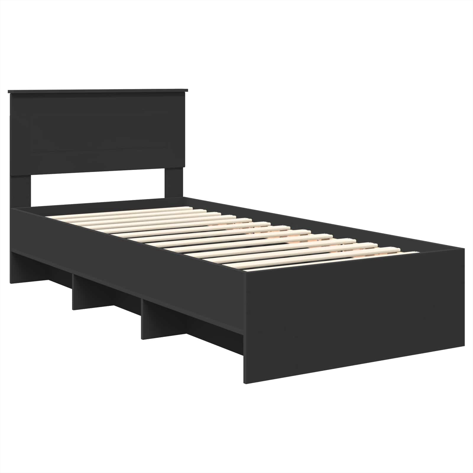 vidaXL Ramka łóżka Czarny 90 x 200 cm Materiał drewnopochodny