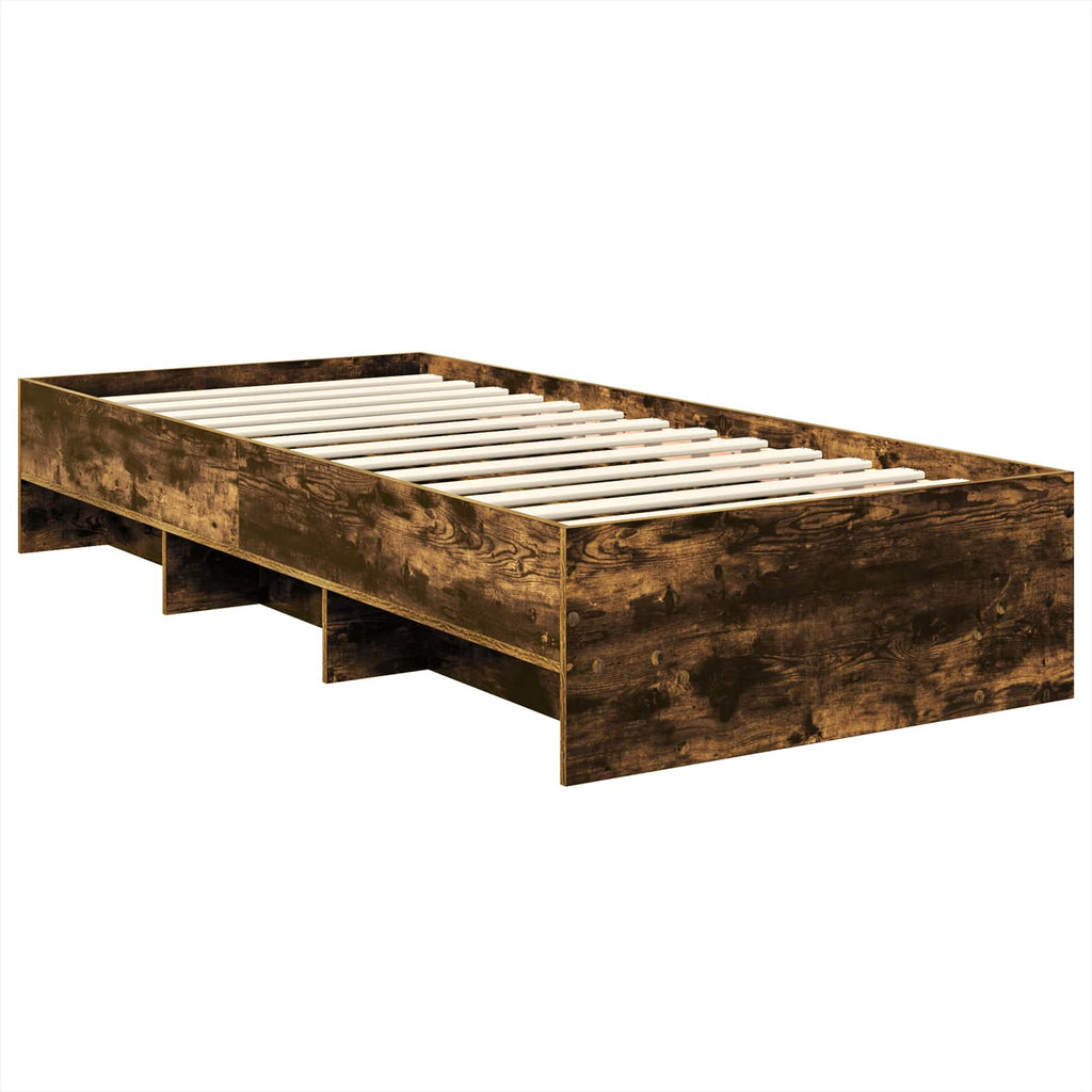 vidaXL Ramka łóżka Dąb wędzony 90 x 200 cm Materiał drewnopochodny