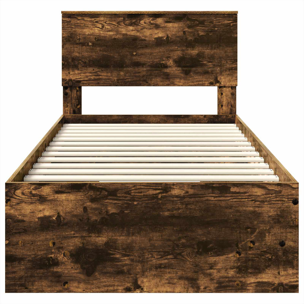vidaXL Ramka łóżka Dąb wędzony 90 x 200 cm Materiał drewnopochodny