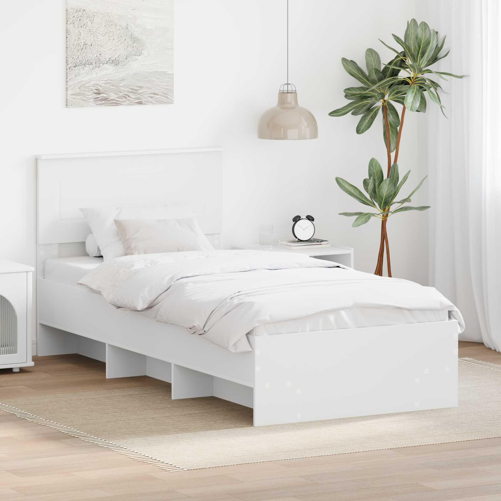 vidaXL Ramka łóżka Biały 80 x 200 cm Materiał drewnopochodny