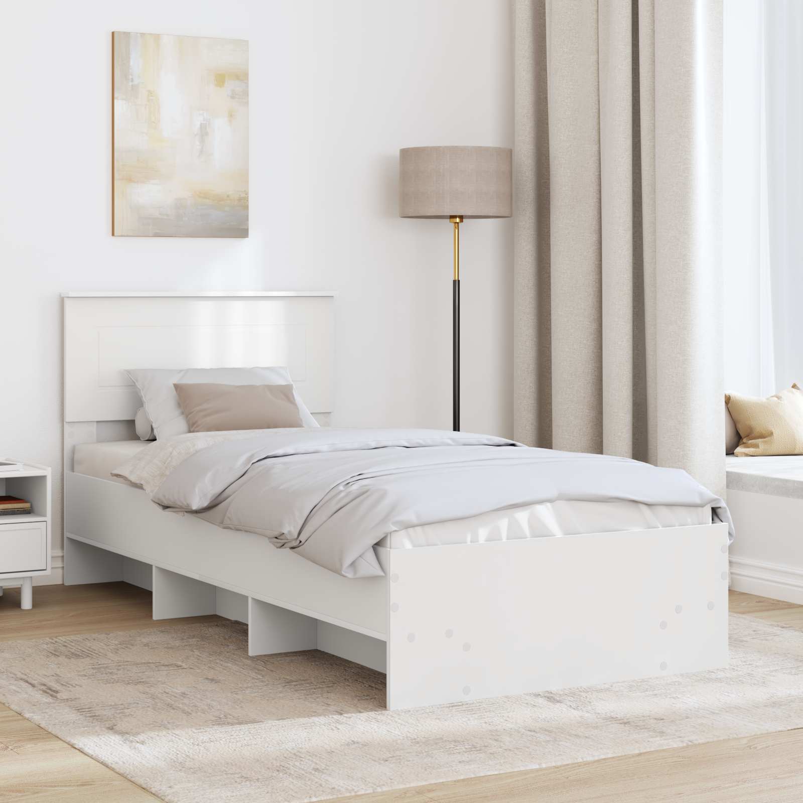 vidaXL Ramka łóżka Biały 80 x 200 cm Materiał drewnopochodny