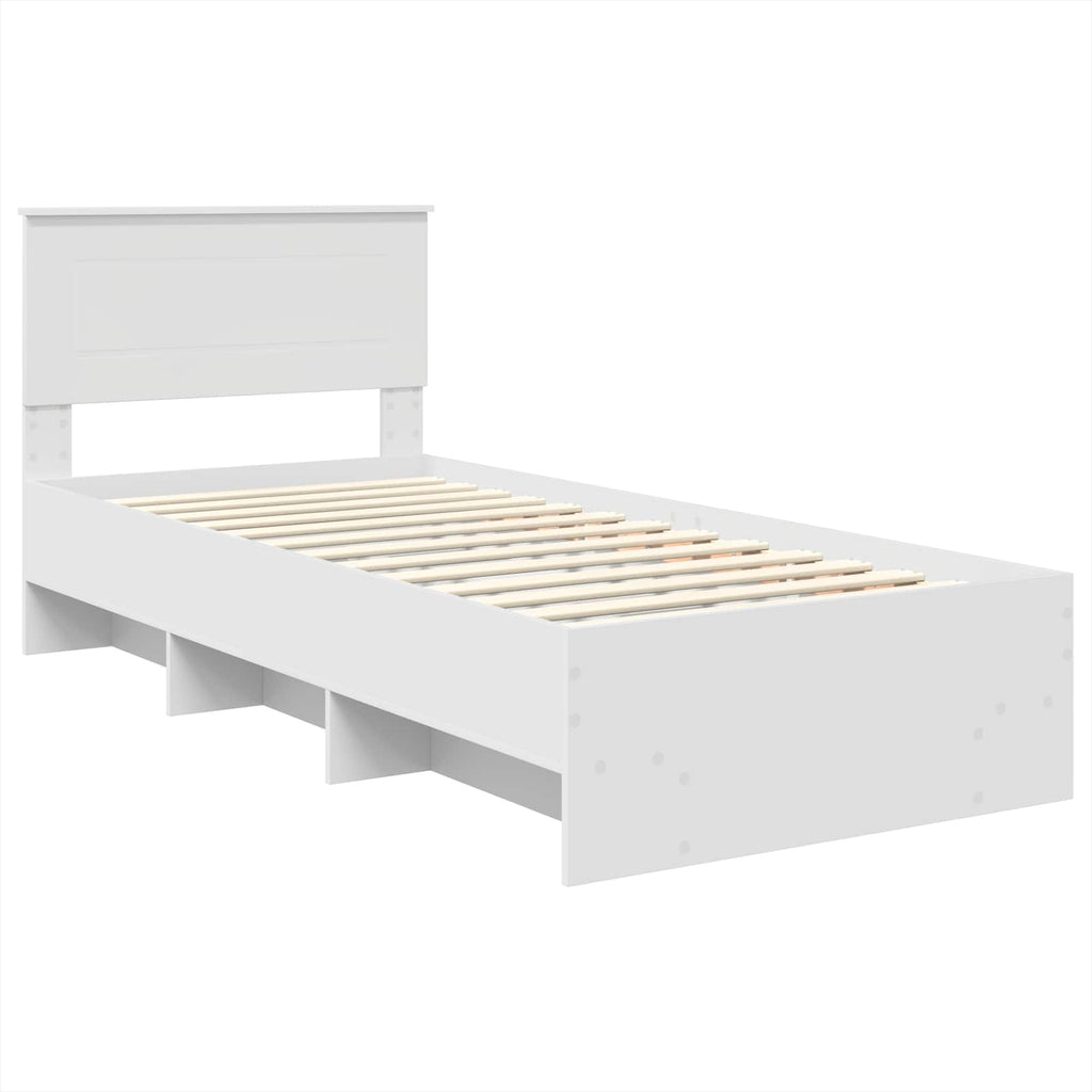 vidaXL Ramka łóżka Biały 80 x 200 cm Materiał drewnopochodny