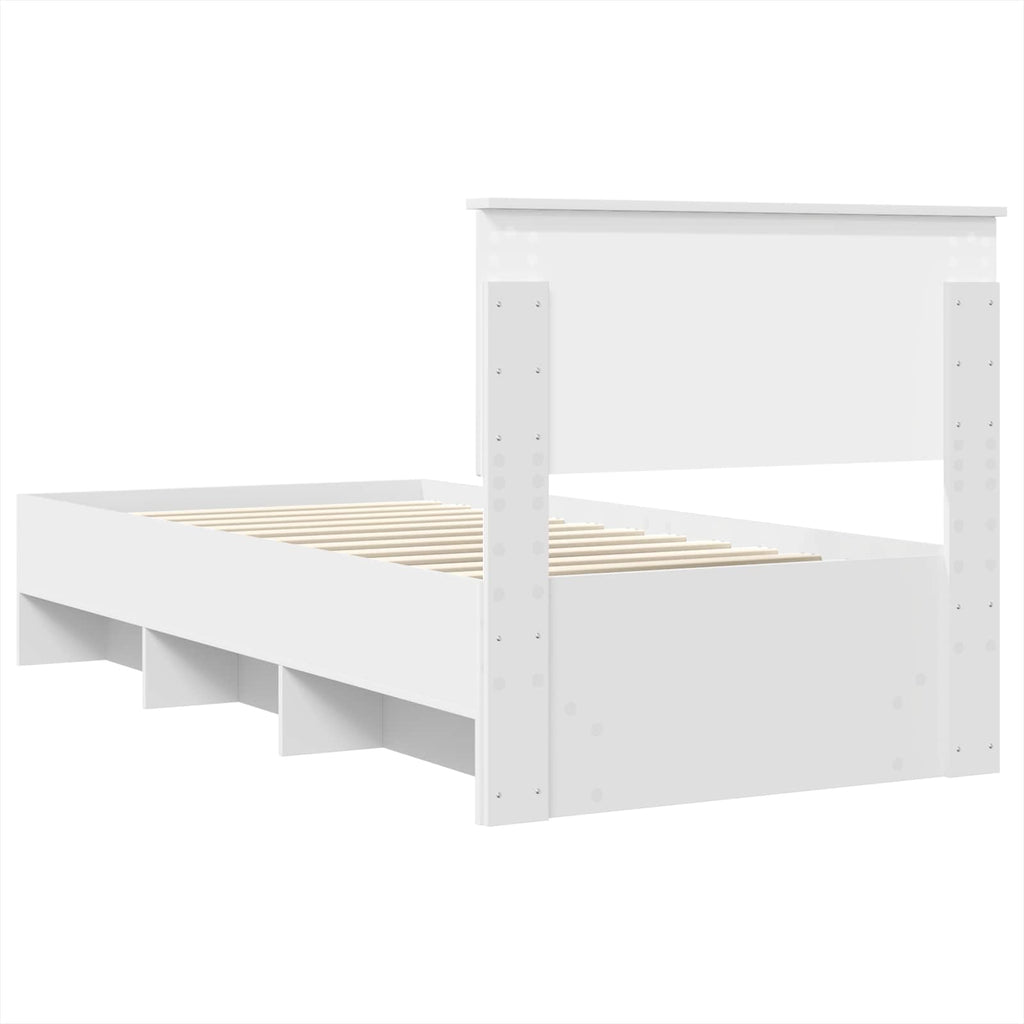 vidaXL Ramka łóżka Biały 80 x 200 cm Materiał drewnopochodny