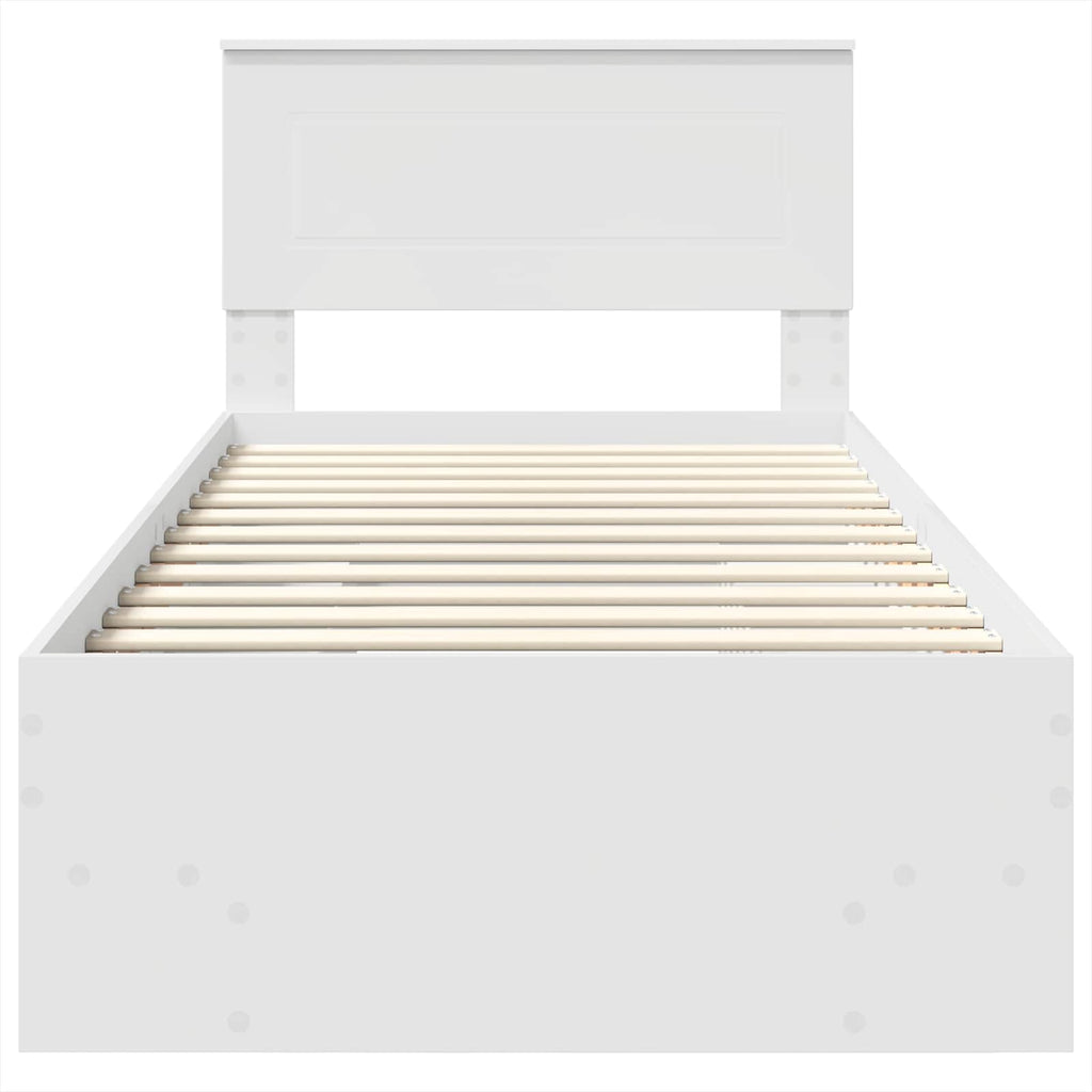 vidaXL Ramka łóżka Biały 80 x 200 cm Materiał drewnopochodny