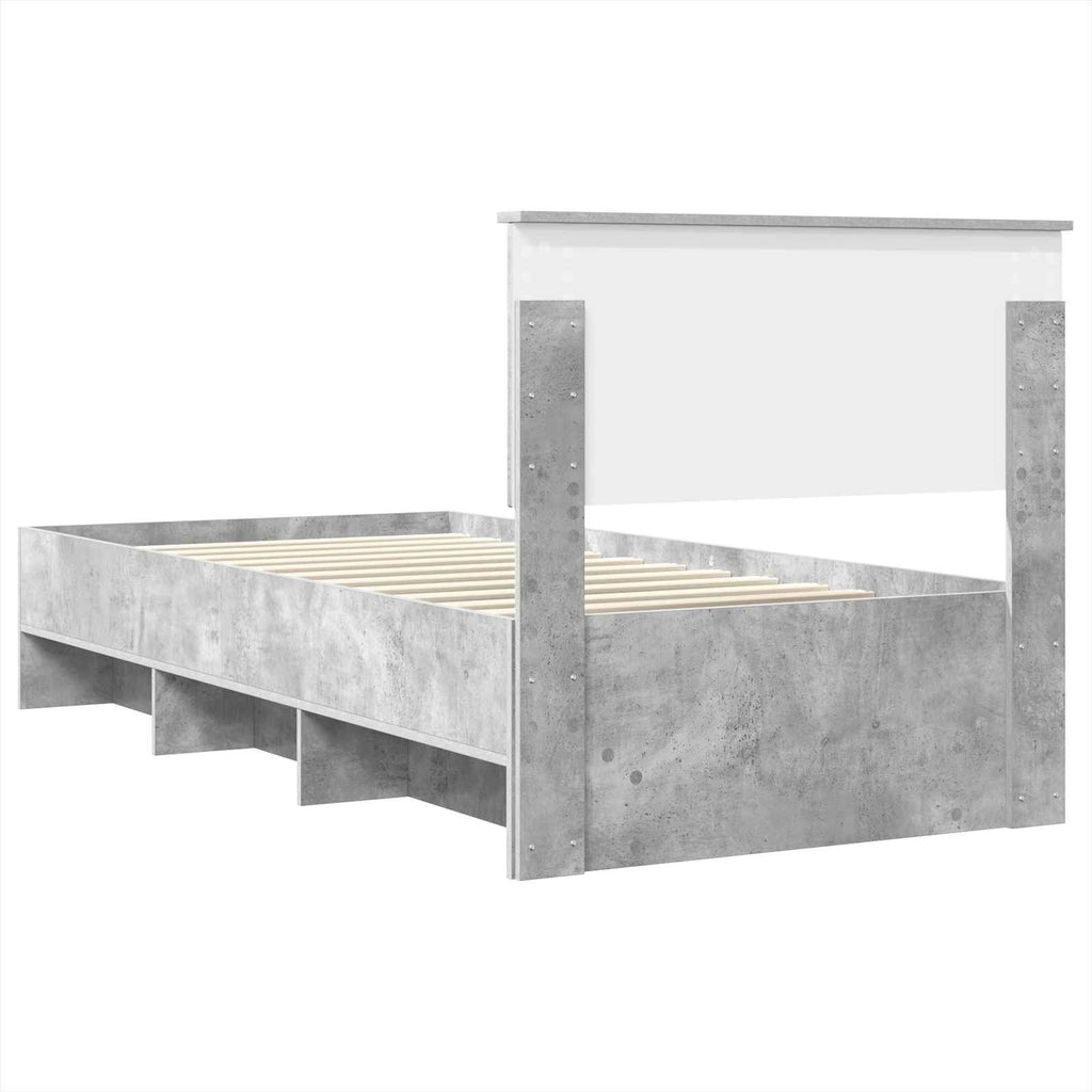 vidaXL Ramka łóżka Betonowy szary 80 x 200 cm Materiał drewnopochodny