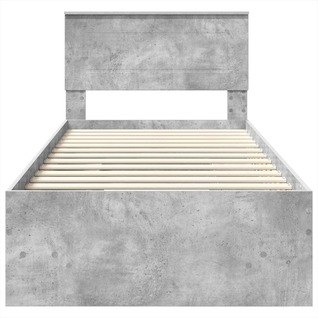 vidaXL Ramka łóżka Betonowy szary 80 x 200 cm Materiał drewnopochodny