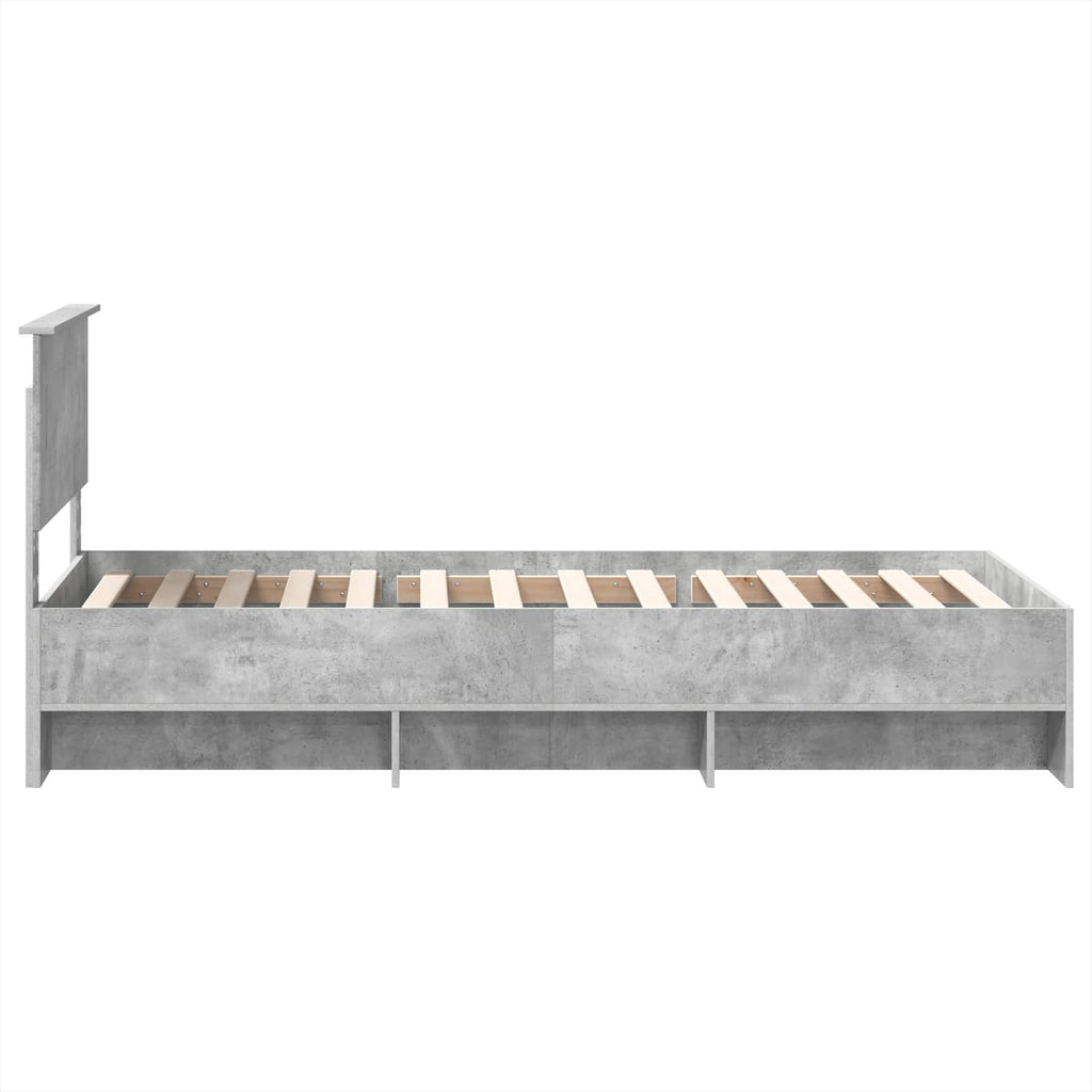 vidaXL Ramka łóżka Betonowy szary 80 x 200 cm Materiał drewnopochodny
