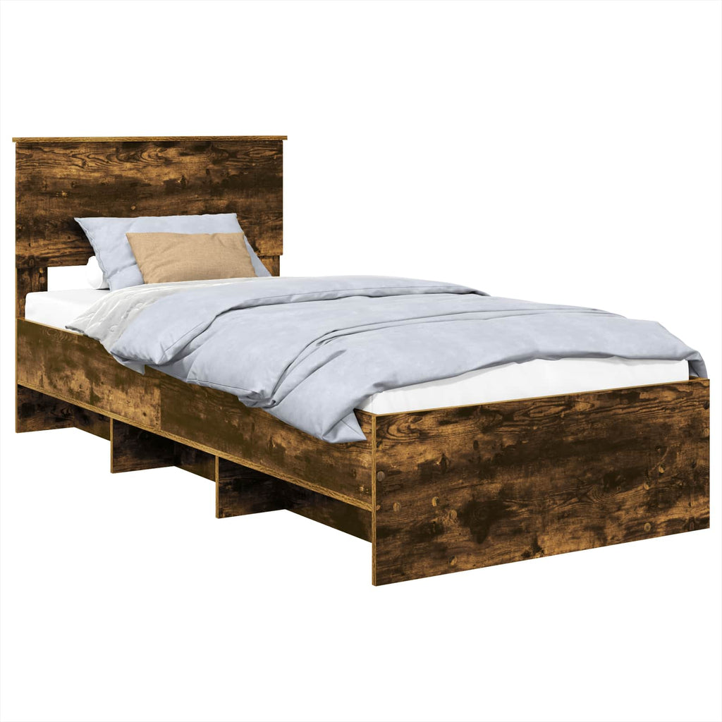 vidaXL Ramka łóżka Dąb wędzony 80 x 200 cm Materiał drewnopochodny