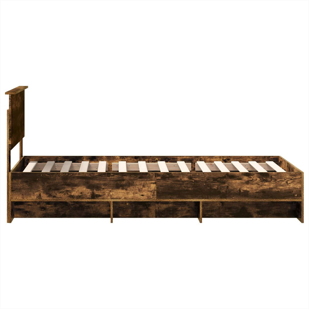 vidaXL Ramka łóżka Dąb wędzony 80 x 200 cm Materiał drewnopochodny