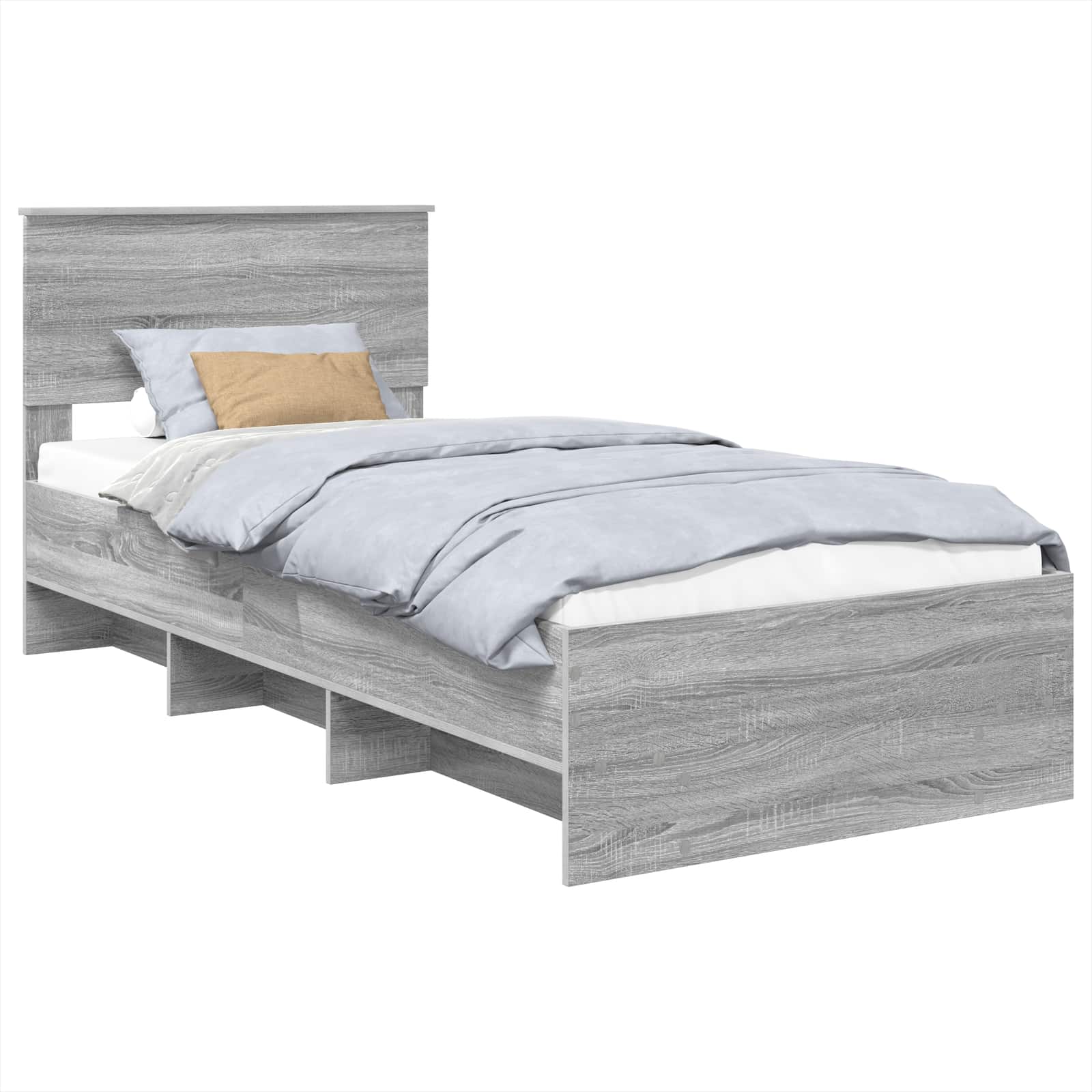 vidaXL Ramka łóżka Szary Sonoma 80 x 200 cm Materiał drewnopochodny